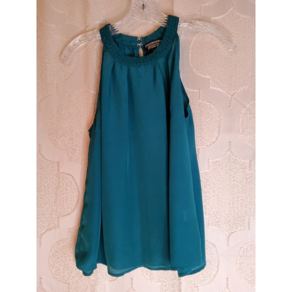 #265  Excellent Pre-Loved Women's Paper moon (Stitch Fix) Teal Halter Top Size L